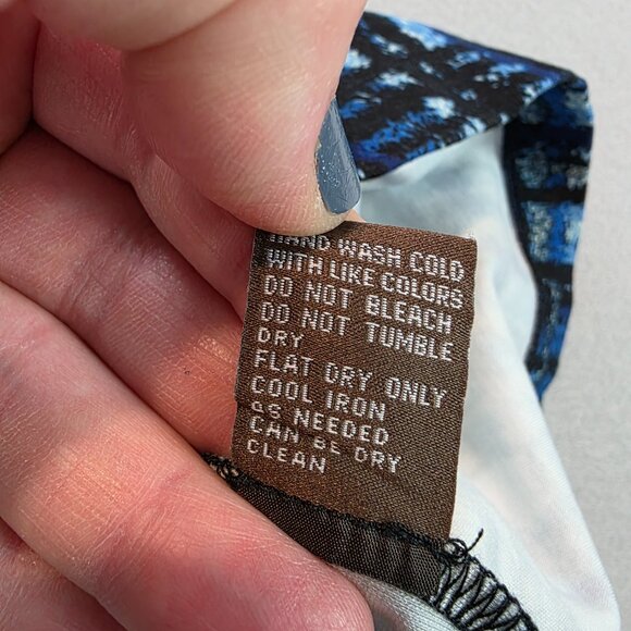 J. McLaughlin Blue Black Abstract Plaid Print Scuba Sheath Dress Preppy sz Lg - Picture 5 of 10